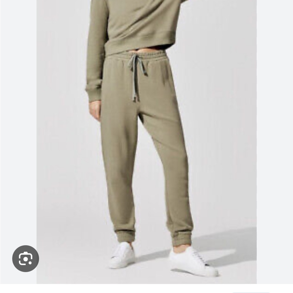 Carbon38 French Terry Joggers and matching sweatshirt Olive Green, small